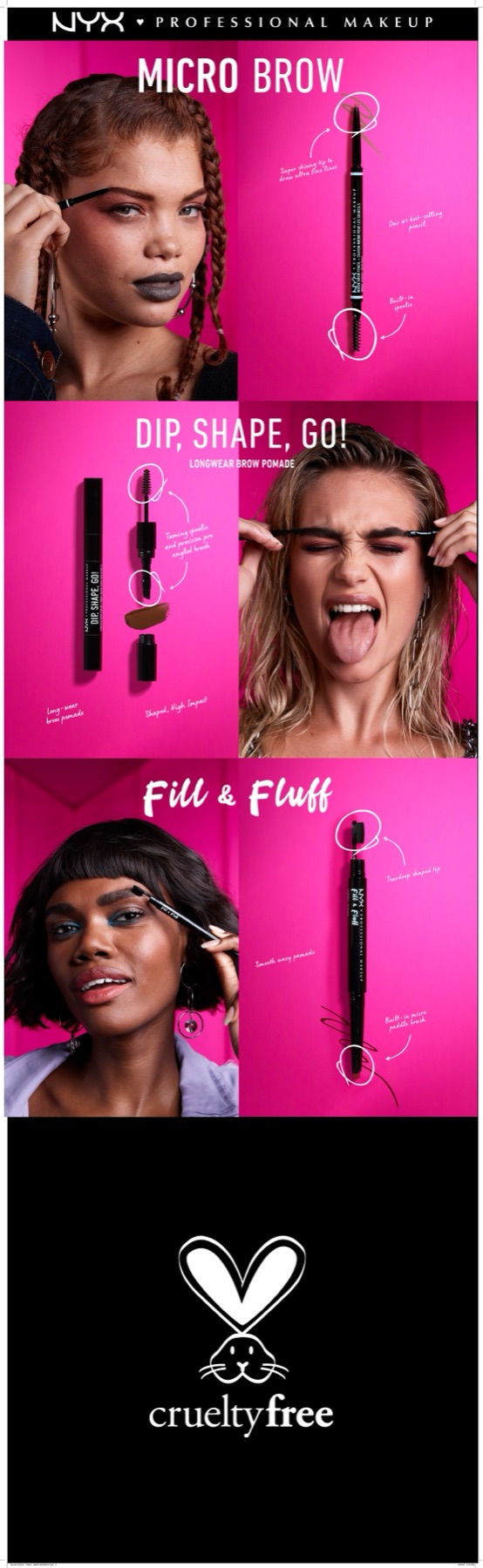 NYX House of Brow retail totem