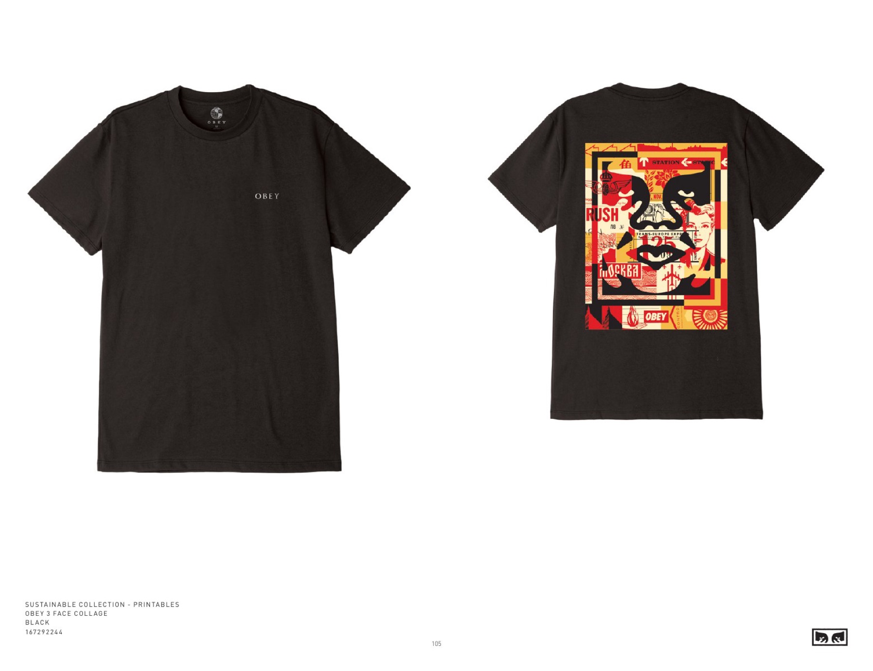 OBEY catalog tee product layout