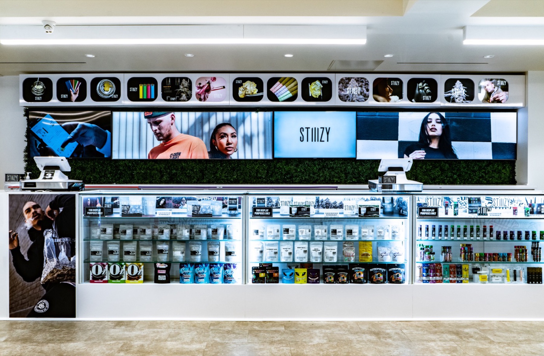 STIIIZY product display wall and retail fixtures