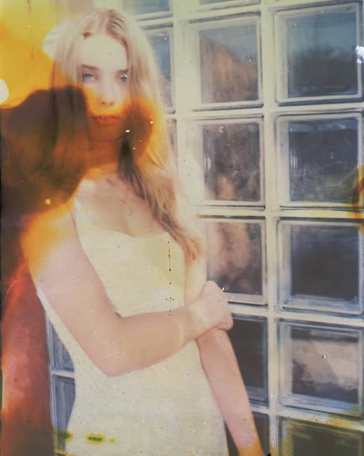 Warm double-exposure portrait