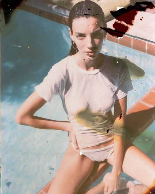 Poolside fashion portrait
